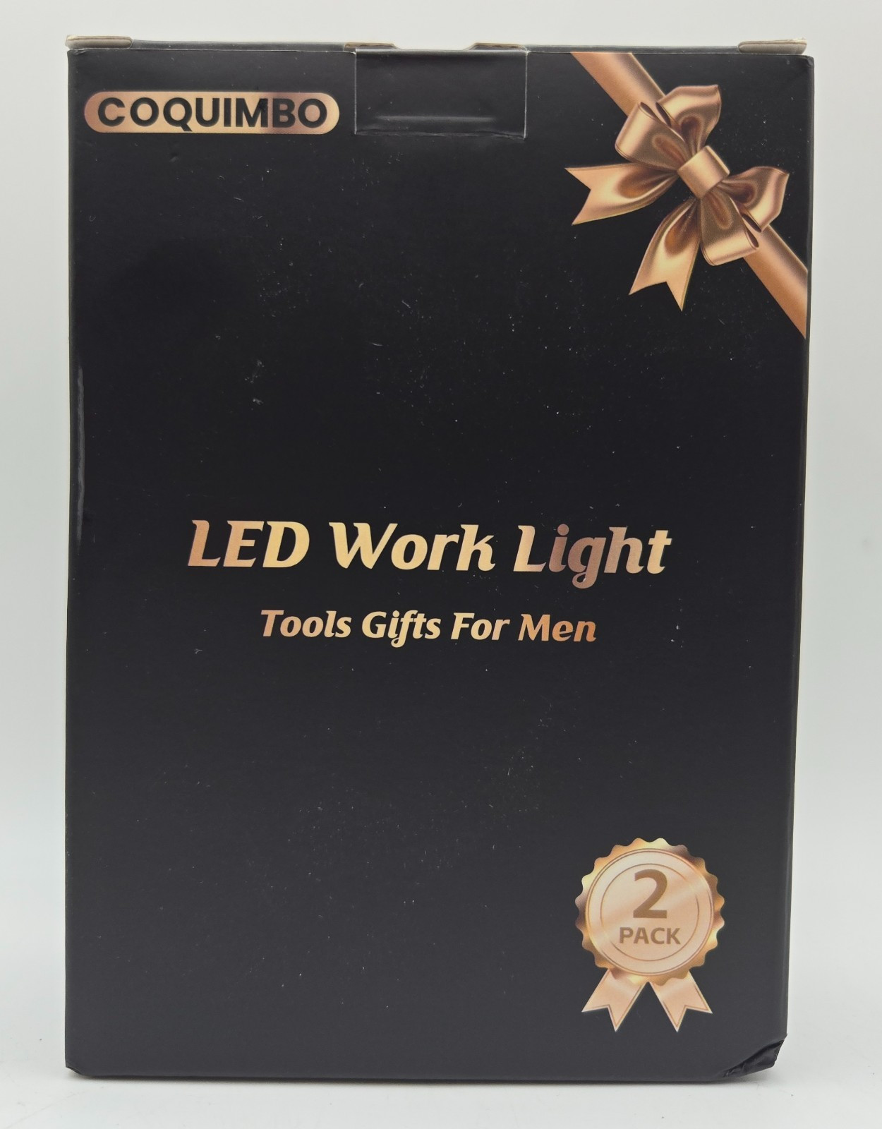 Coquimbo Tool Gifts for Men Dad Husband – 2 PK Rechargeable LED Work Lights BLCK