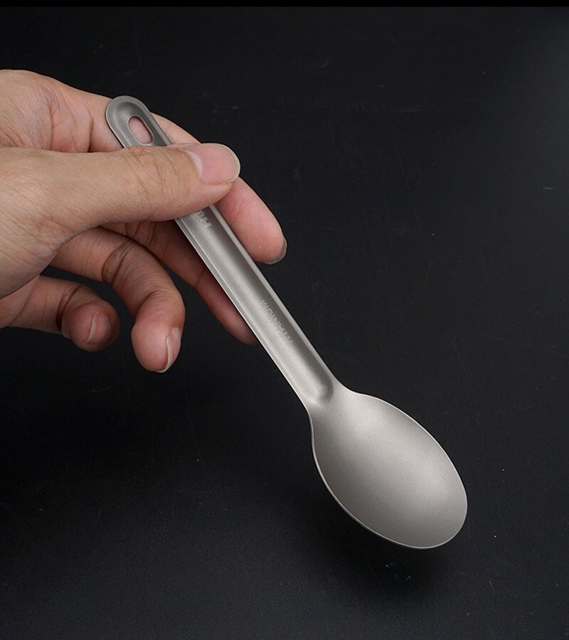Pure Titanium Tableware Spoon +Fork Portable Outdoor Camping Travel EDC Tool