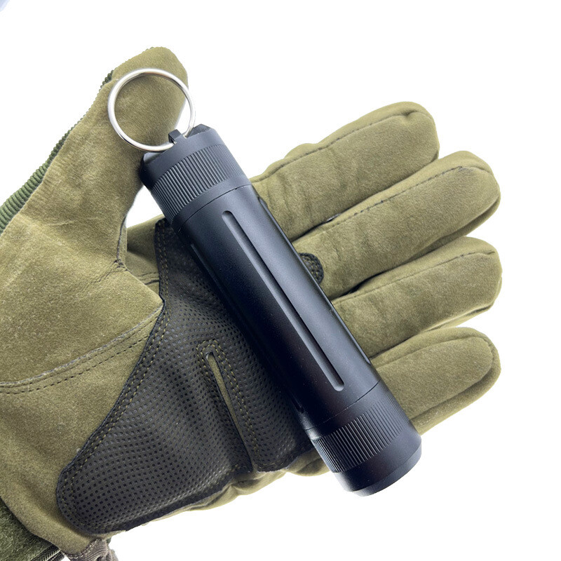 Outdoor EDC Aluminium Alloy Waterproof Case Pill Box Keychain Pendant Storage