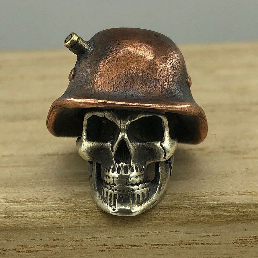 EDC Pirate Skull Key Pendant White Brass Knife Beads Lanyard Pendants DIY Tools