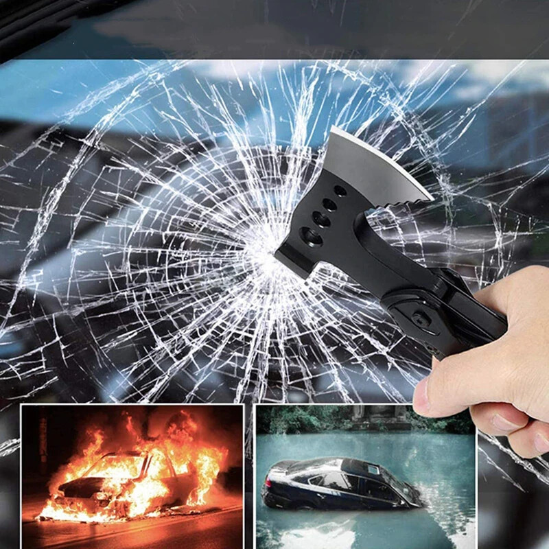 Multi Function Purpose Axe Hammer Tool Knife Camping Hatchet Survival Outdoor