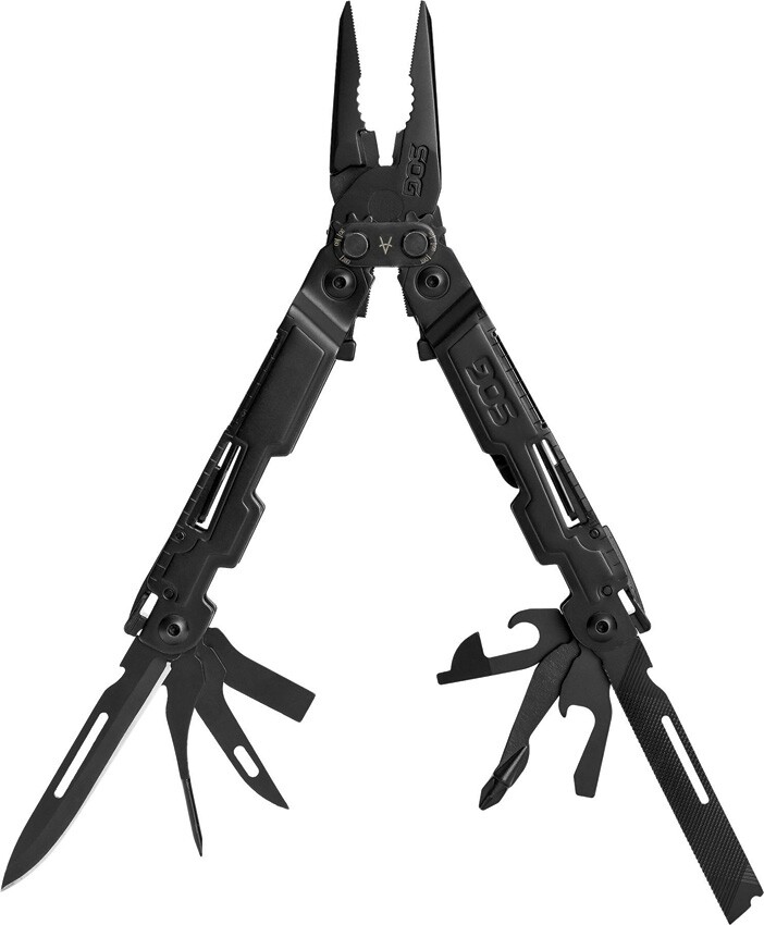 SOG Poweraccess Multi Tool Black Pliers Screwdrivers Wire Cutter / Crimper Awl