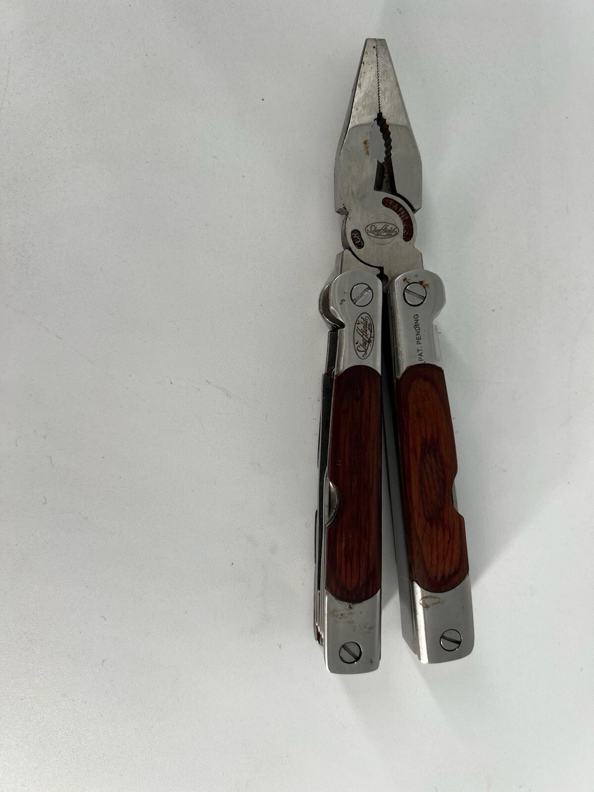 Sheffield 2CR Wood Grain Handle 12 in 1 Multi Tool Knife Nice