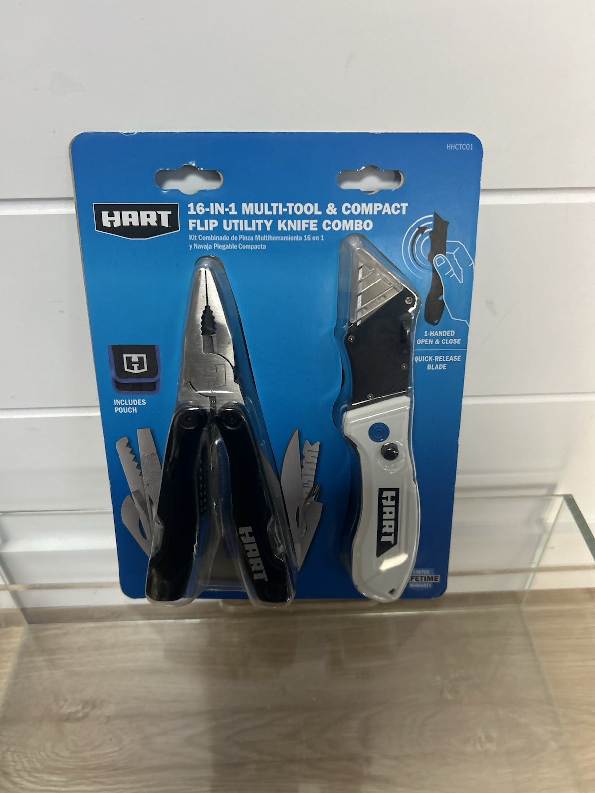 New Hart 16-In-1 Multi-Tool & Compact Flip Utility Knife Combo Set With Pouch