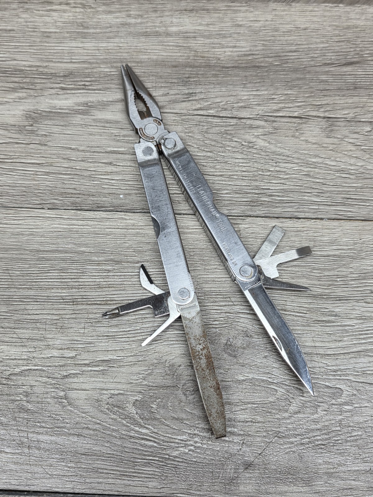 Vtg 1995 Leatherman Tool Multi Camp Survival Pliers Knife Vintage USA READ!!