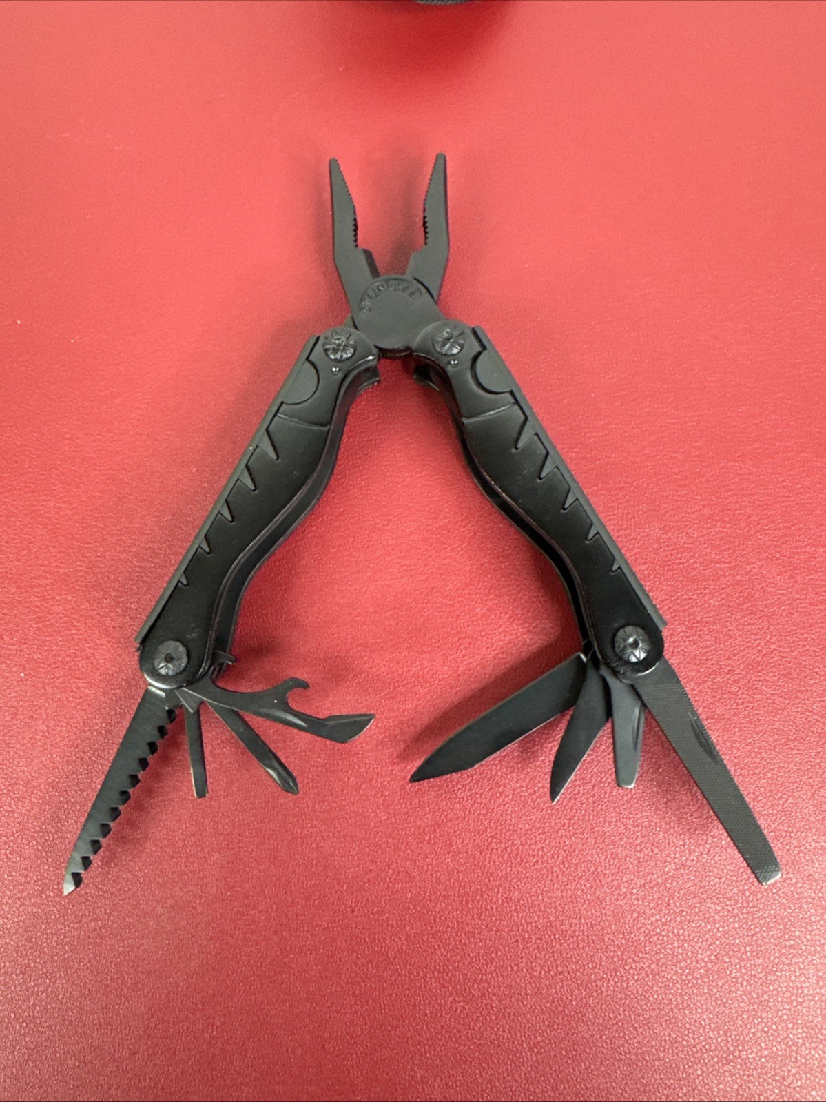 Black Schrade Tough Multi-Tool w 9 Tools + Nylon Carrying Belt Clip Case, EX
