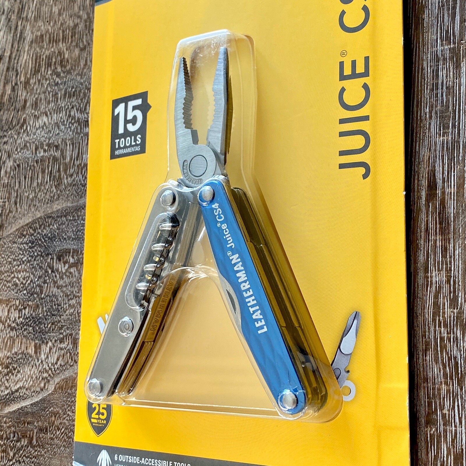 Collectible, Sealed In Blister, Leatherman Juice CS4 Columbia Blue multitool.