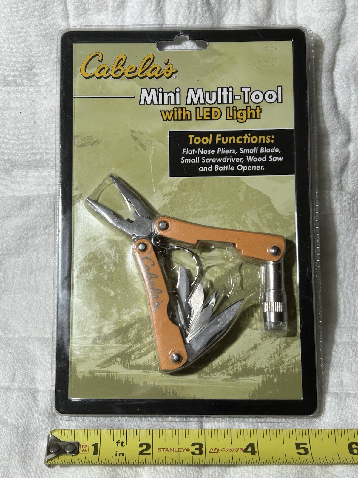 Cabela’s Mini Multi-Tool w/ LED Light, New In Sealed Package