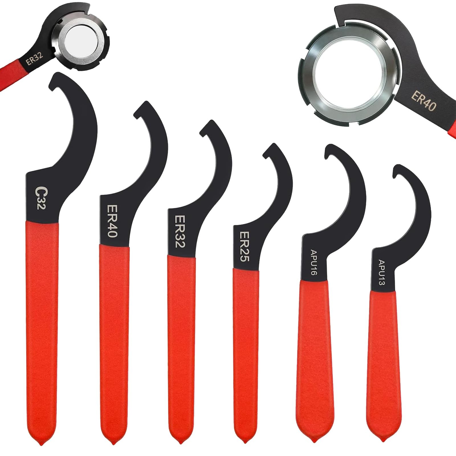 6 Piece Coilovers Wrench, Hook Wrench, Set Adjustable Hook Sch…