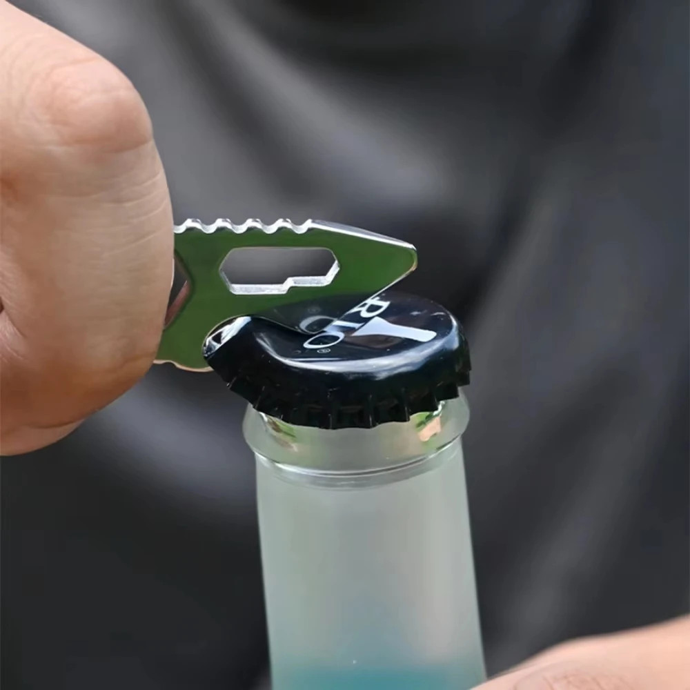 Mini Multifunctional Stainless Steel Pry Bar EDC Hex Wrench Bottle Opener