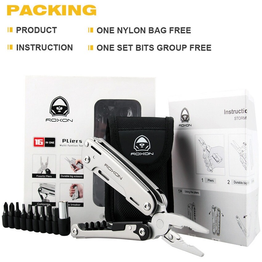ROXON STORM Multi Tool Silver 420 And 5Cr15 Steel One Piece Construction S801S