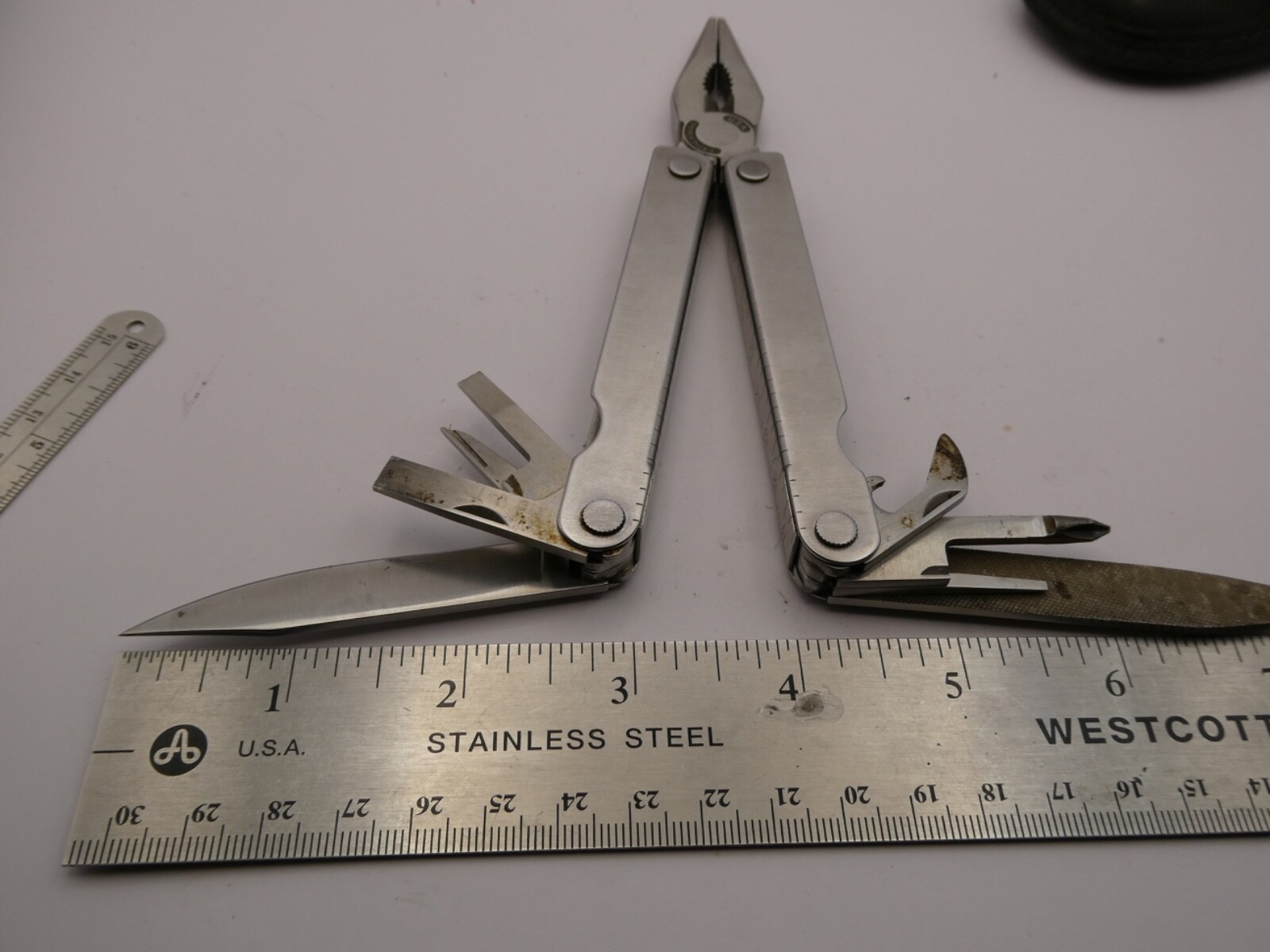 VINTAGE LEATHERMAN TOOL US REG 1325473 MULTI TOOL MADE IN USA WITH SHEATH
