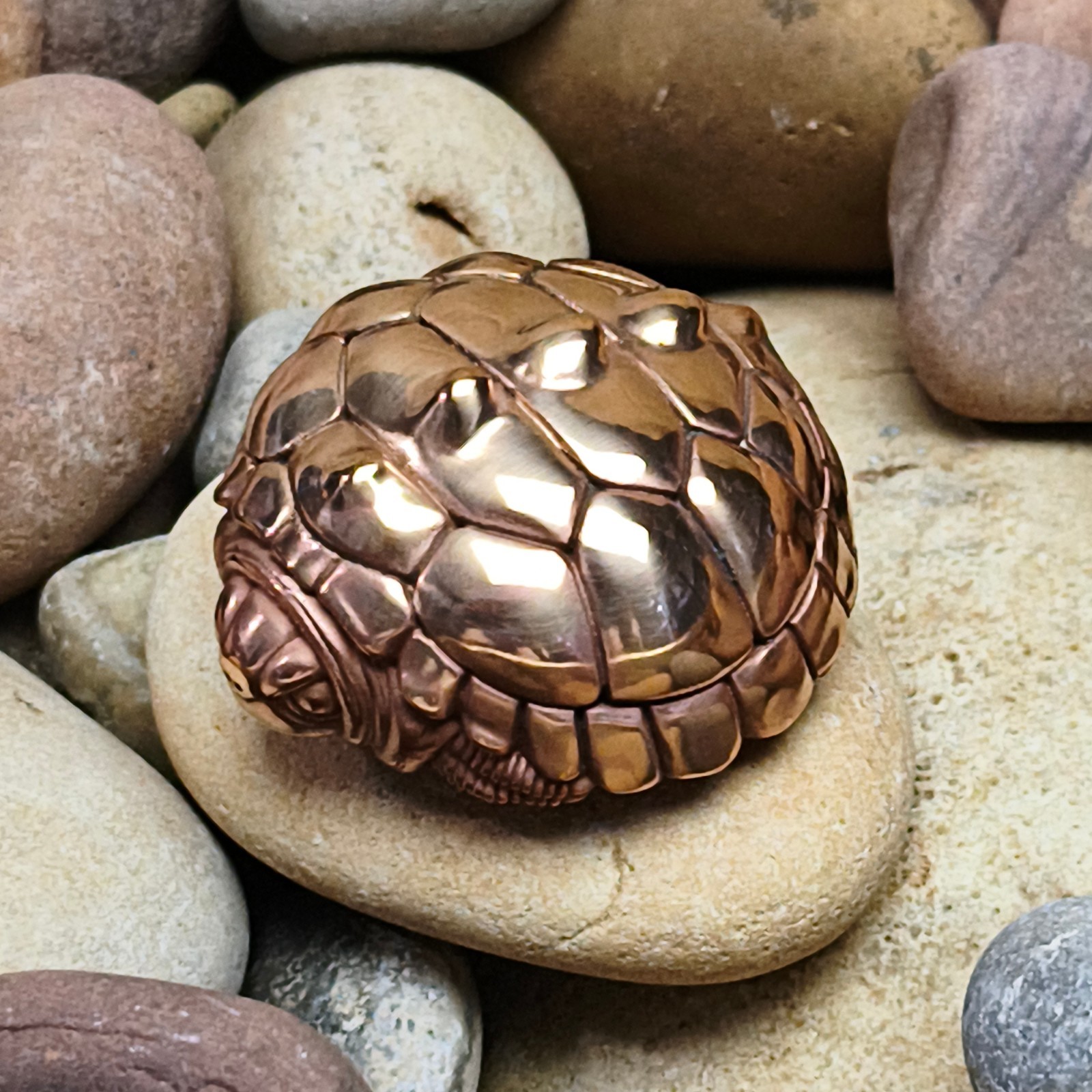 Purple copper map turtle Tortoise Graptemys handcraft animal reptile statue