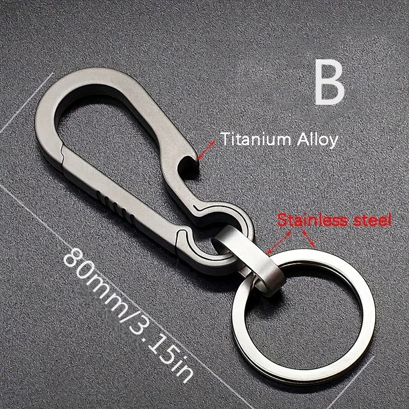 Titanium Carabiner Keychain + Bottle Opener EDC Camping Hiking Fishing Travel