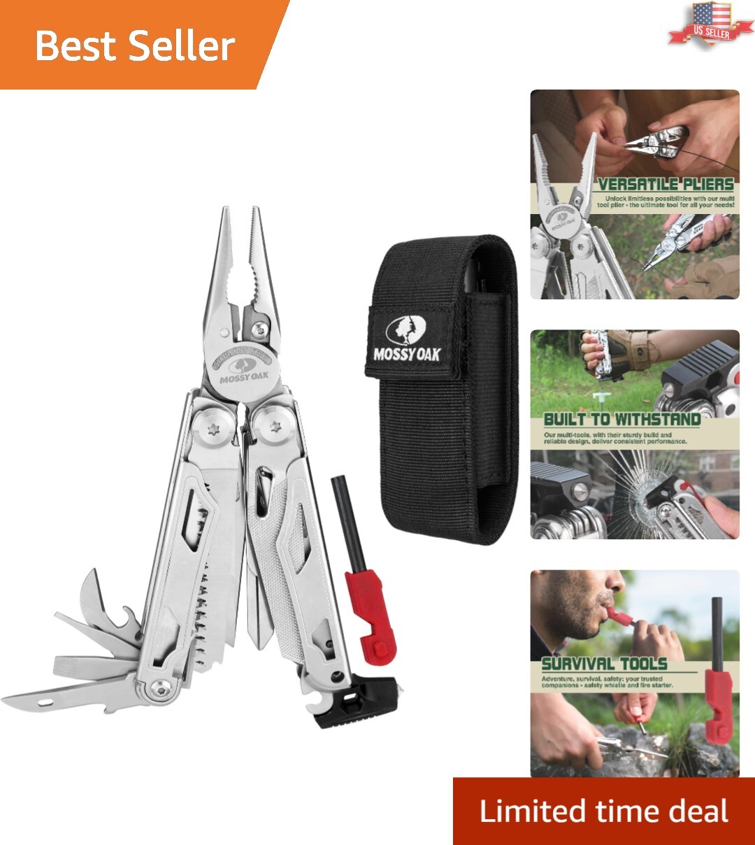 Versatile 19-in-1 Multitool with Durable Sheath – Your Go-To Outdoor Companion
