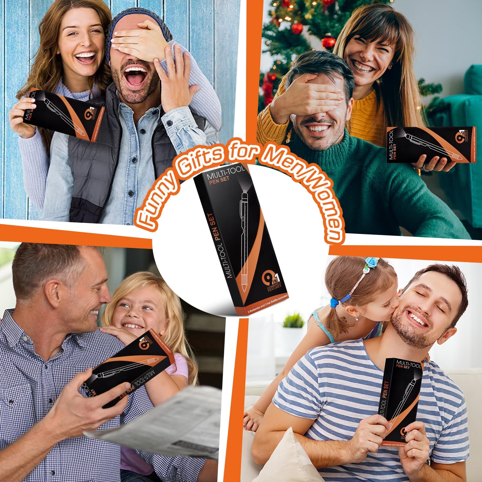 Fathers Day Gifts 9 in 1 Multi Tool Pen for Husband Boyfriend Men Grandpa