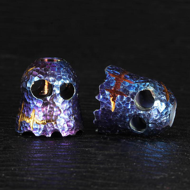Titanium Alloy Ghost Bead EDC TC4 Pendant Key Chain Necklace DIY Lanyard Beads