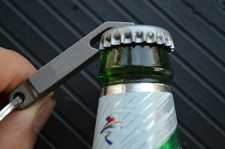 Large Size Titanium Alloy Bottle Opener Keychain Pendant Multi EDC with Key Ring
