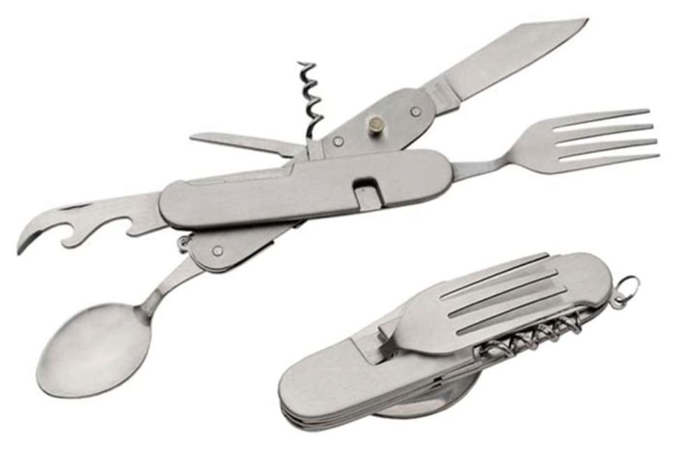 7 Function Stainless Steel Hobo Pocket Knife Camp Tool Spoon Fork FAST SHIPPING!