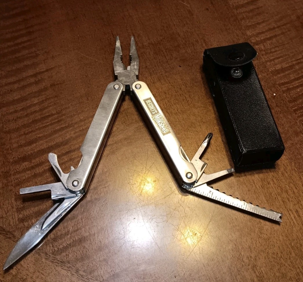 Hersey Milkshake Promotional Multi-Tool 8 Tools Stainless with Snap Sheath