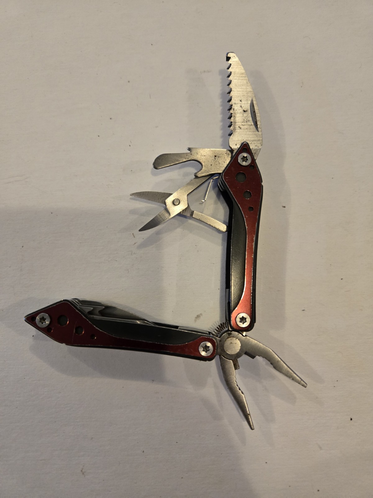 Cabela’s 7-in-1 Mini Multi-Tool Carry Knife Pliers EDC Red