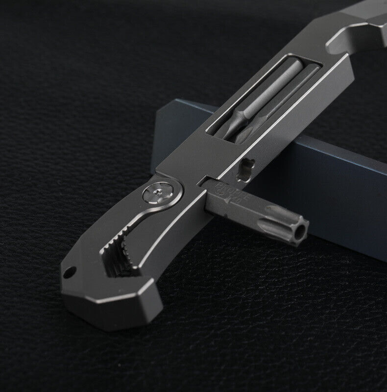 TC4 Titanium Crowbar Pry Bar Wrench Spanner Bottle Opener Clip Quality EDC Tool