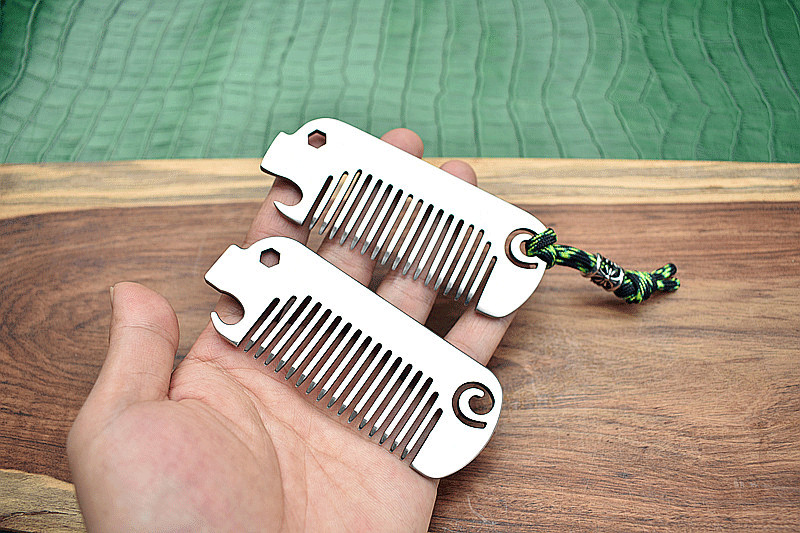 EDC 304 Stainless Steel Multi Tool Comb Bottle Opener Wrench Pocket Massage Comb