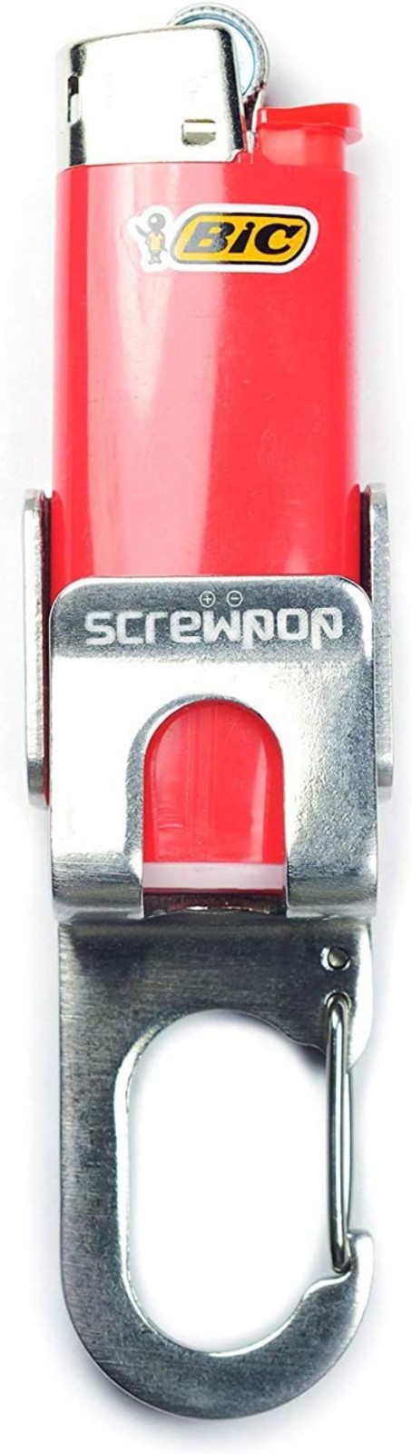 Elegant Bic Full-Size Lighter Holder with Carabiner & Bottle Opener – Stainle…