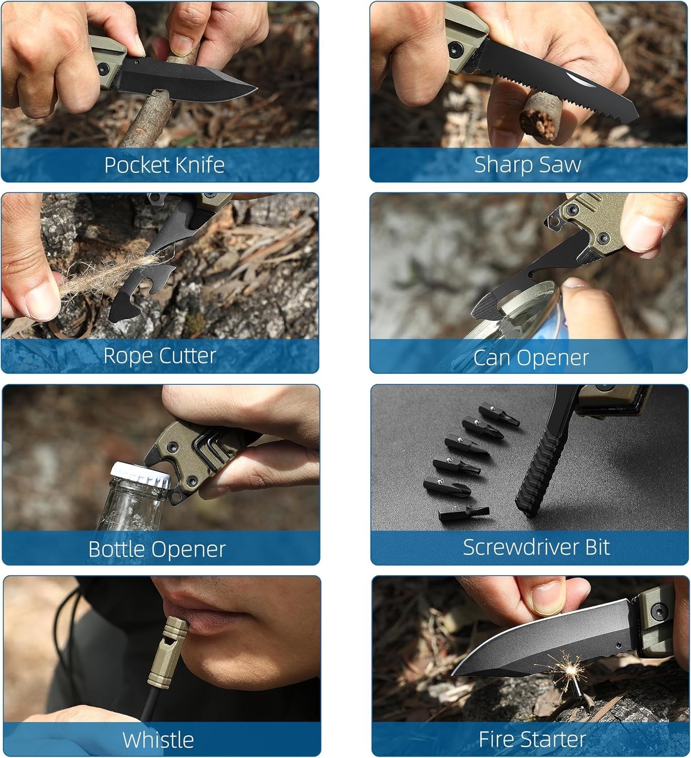 22-in-1 EDC Multi Pocket Knife – Essential Camping & Survival Tool with Sheath
