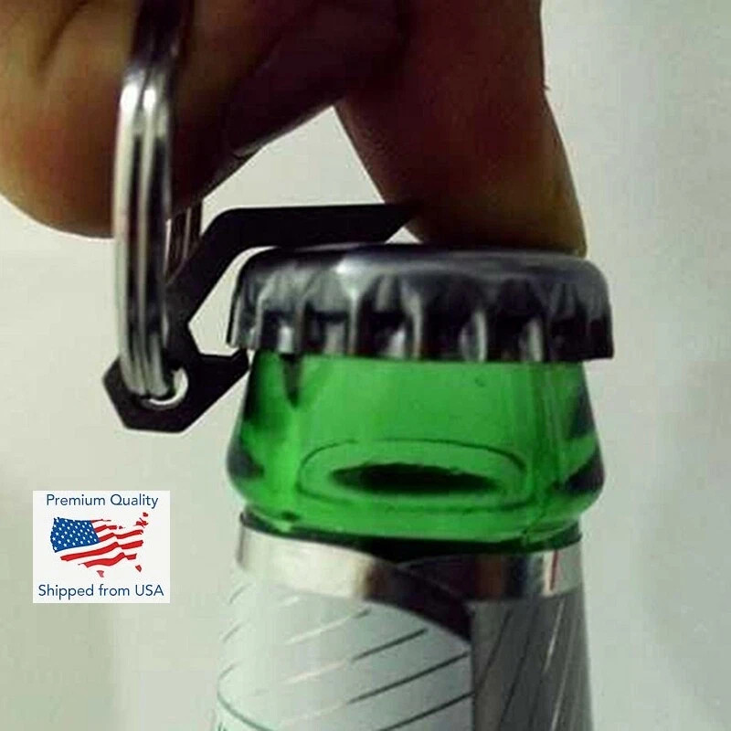2x PCS EDC Mini Lightweight Bottle Beer Opener & Keyring Pocket Utility Keychain