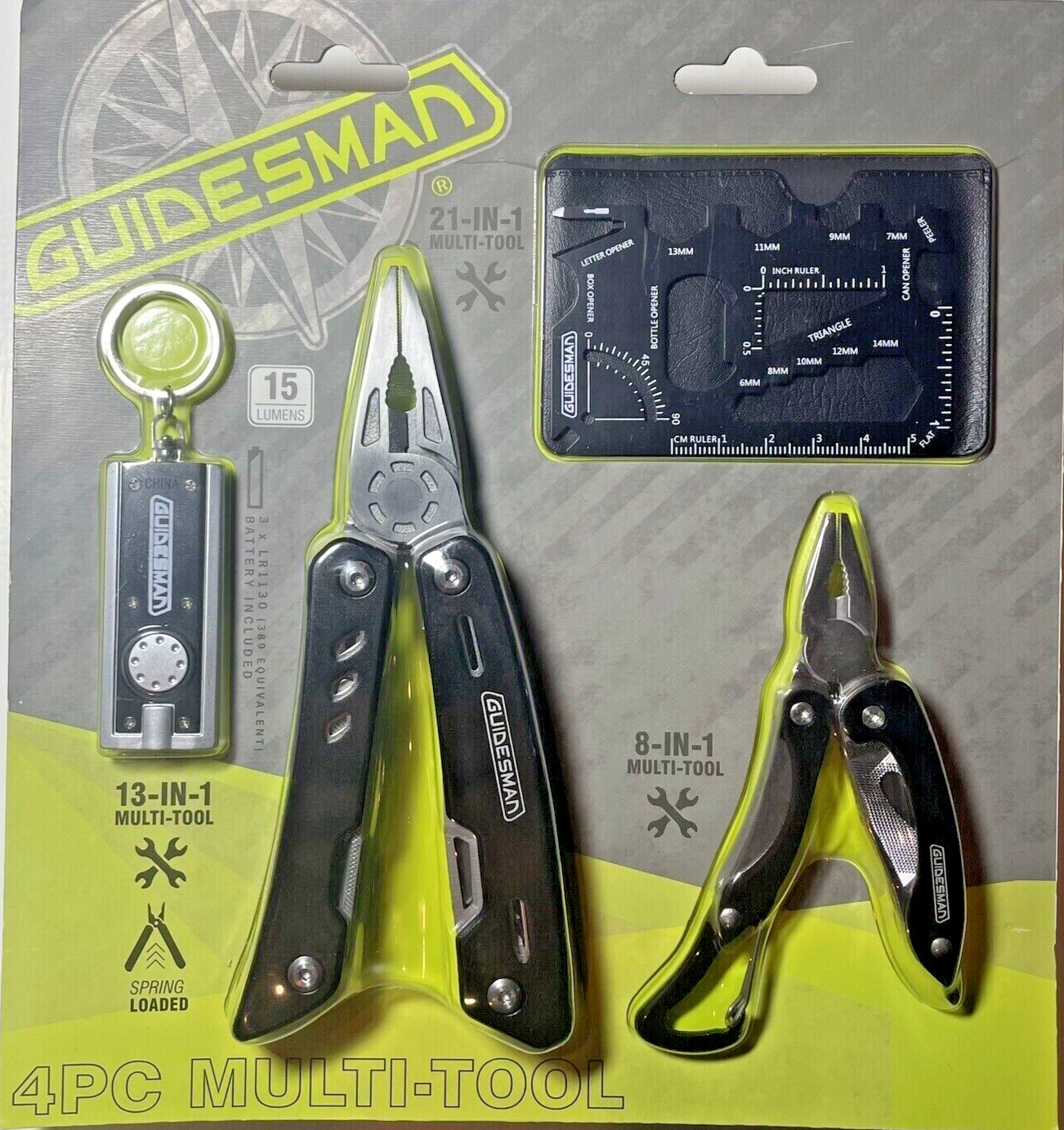 Guidesman 4-Piece Multi-Tool Combo- NIB w/Case 4 Convienent & Useful Tools