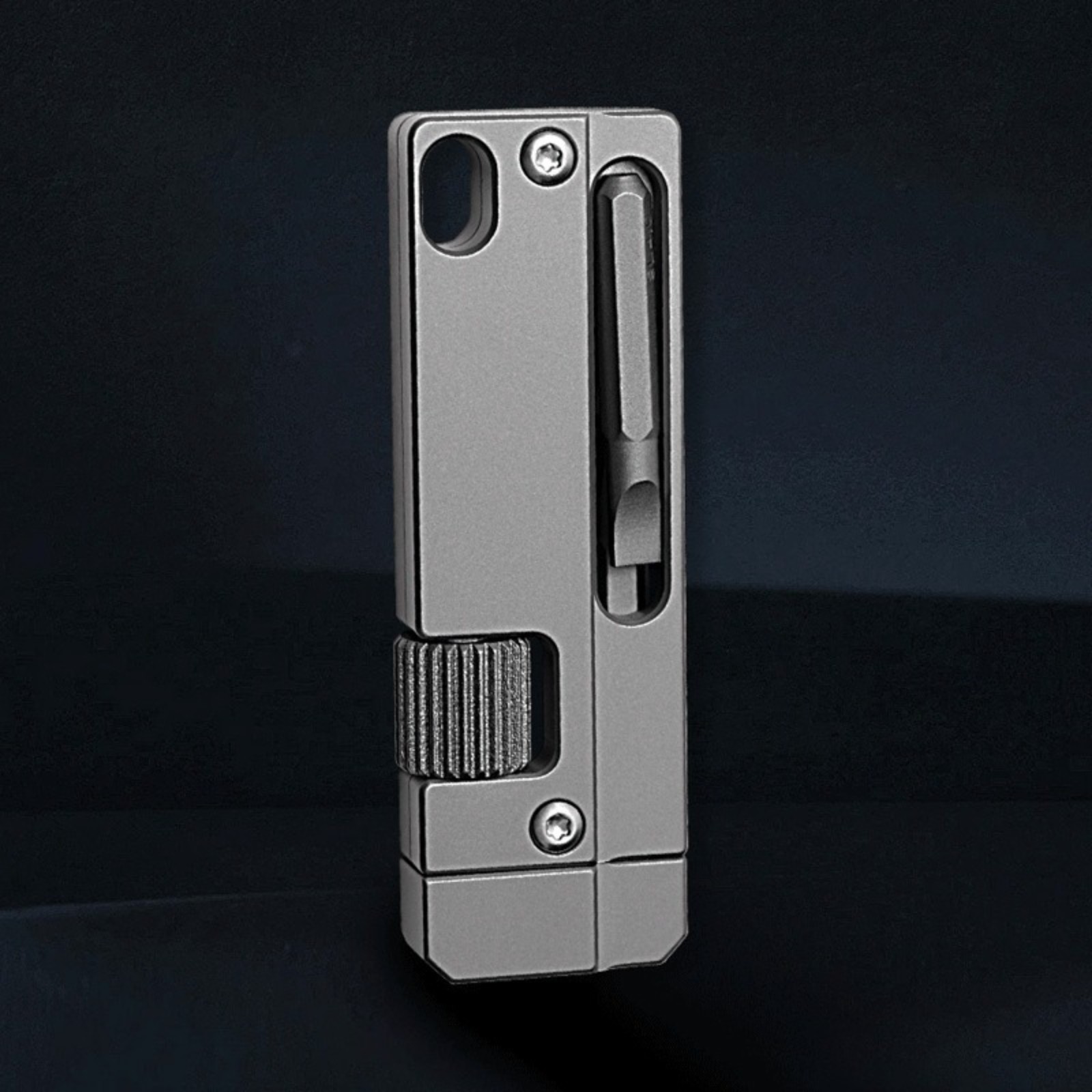 EDC Titanium Alloy Multi Tools Adjustable Wrench Pocket with Bit Holder Keychain