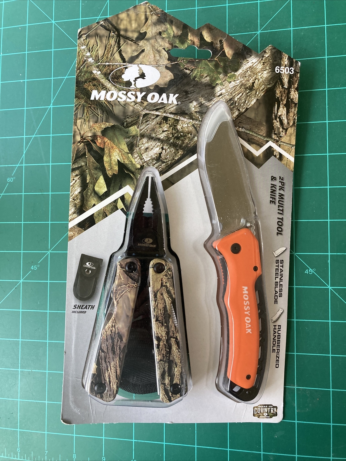 New Mossy Oak 2 Pack Multi Tool & Knife Set Stainless Steel Blade Seath Included
