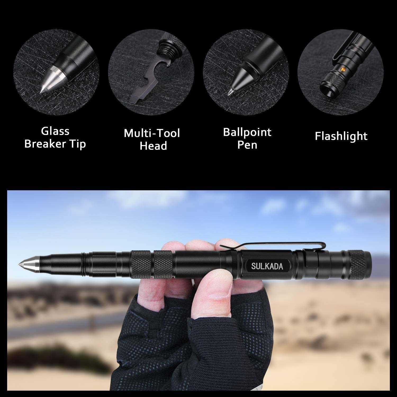 SULKADA Gift for Men Women, Tactical Pen Gift Set, Cool Gadget Stocking Stuffer,