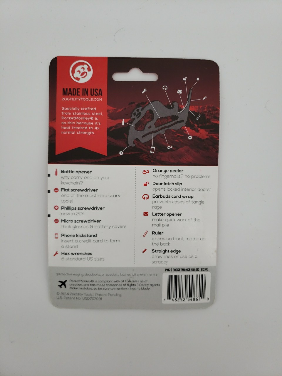 Zootility PocketMonkey Basic Multi Tool 3.25″ x 2″ Stainless Steel Construction