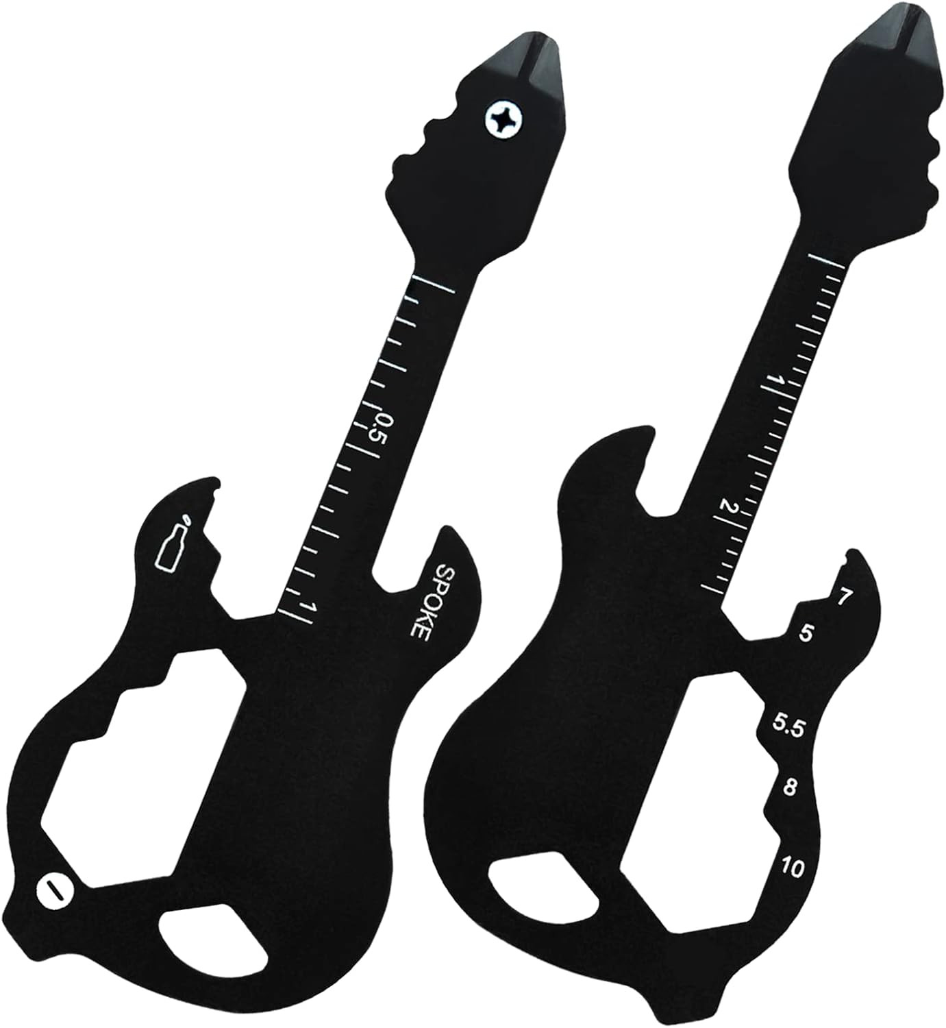2Pcs Guitar Keychain Multitool, Pocket Tool, Wallet Tool, 12 in 1 Bottle Opener