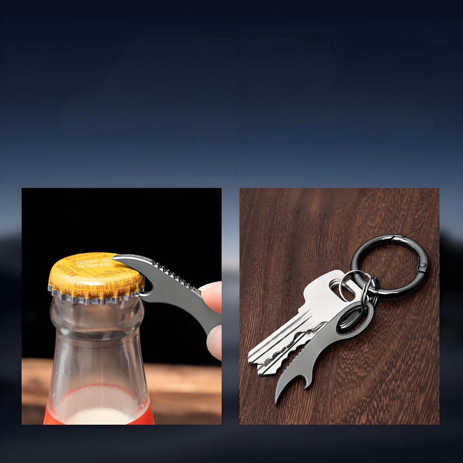 Titanium Alloy Mini EDC Pry Bar Keychain Bottle Opener Pocket Tool Lightweight