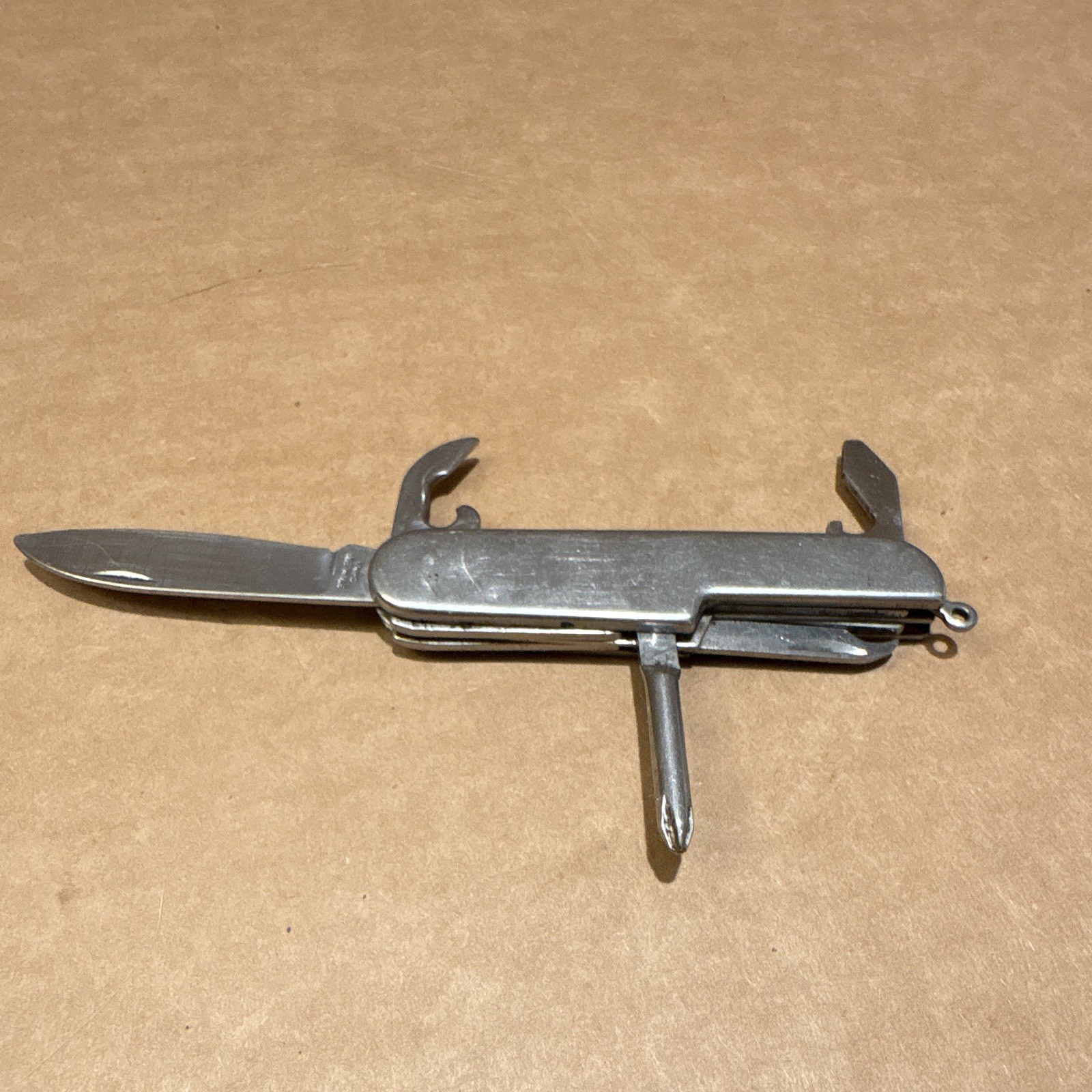 Stainless Steel 440 Folding Multi-Tool 7-in-1 Straight Edge Knife Silver