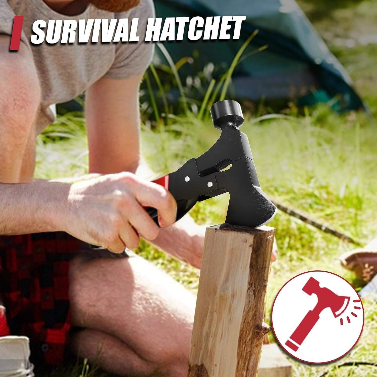15 in 1 Multitool Axe Hatchet, Camping Accessories Survival Gear, Multi Tool