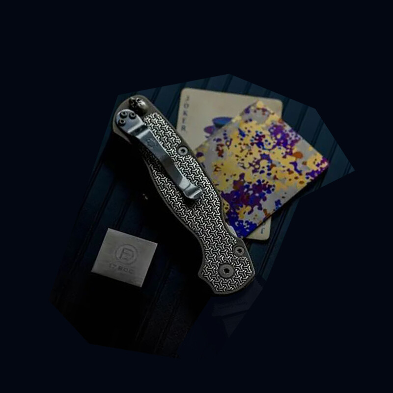 TC21 Inlaid Brass Nail Plate Handle Scales for Spyderco C81 Paramilitary 2 PM2