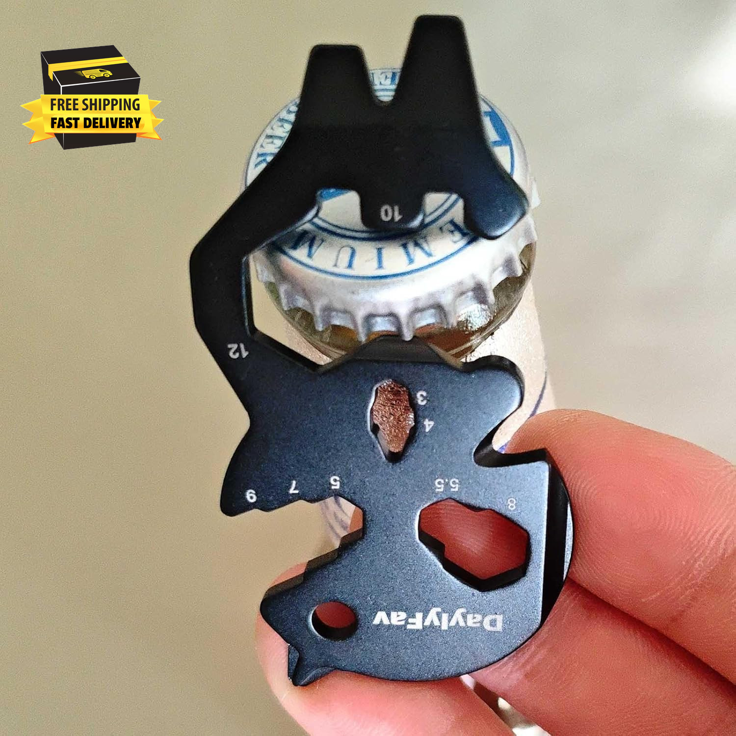 Multitool Wallet Tool Beer Bottle Opener with Pry Bar Flat & Philips Screw Drive