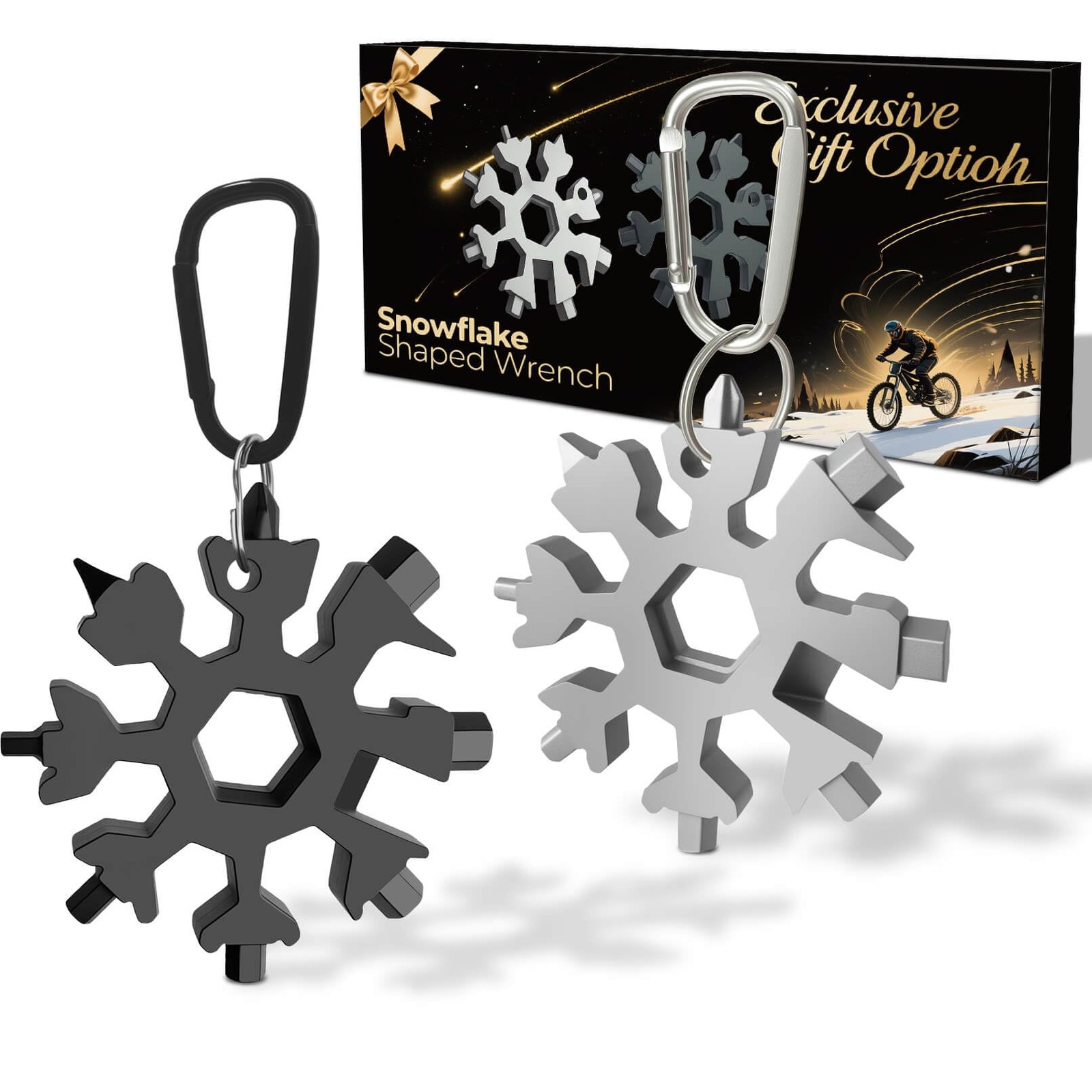 18-in-1 Snowflake Multi Tool for Men, Stainless Steel Pocket Multitool Keycha…