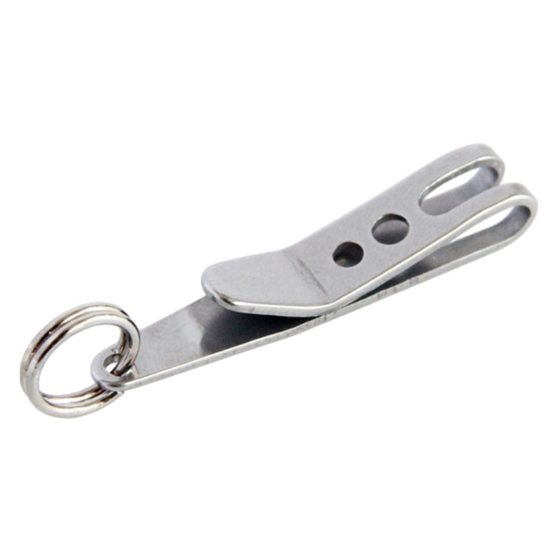 Suspension Pocket Clip Stainless Steel Belt Key Holder Portable Keychain