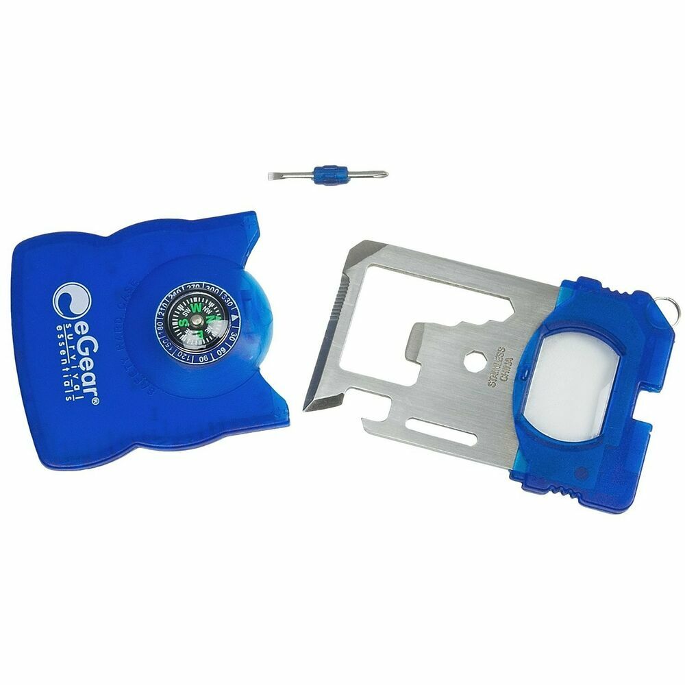 E Gear Survival Essentials Card Tool Multi Screwdriver Striker Camping Prepper 3