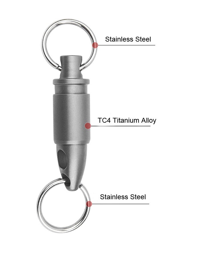 Hot Titanium Insert Buckle Gimbal Ring Portable Double Keychain Tool Pendant EDC