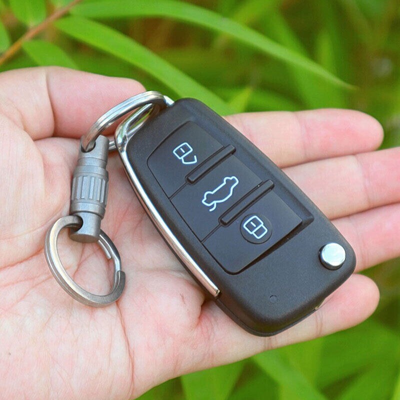 Titanium Quick Release Swivel Keychain EDC Car Key Holder with Double Key Rings