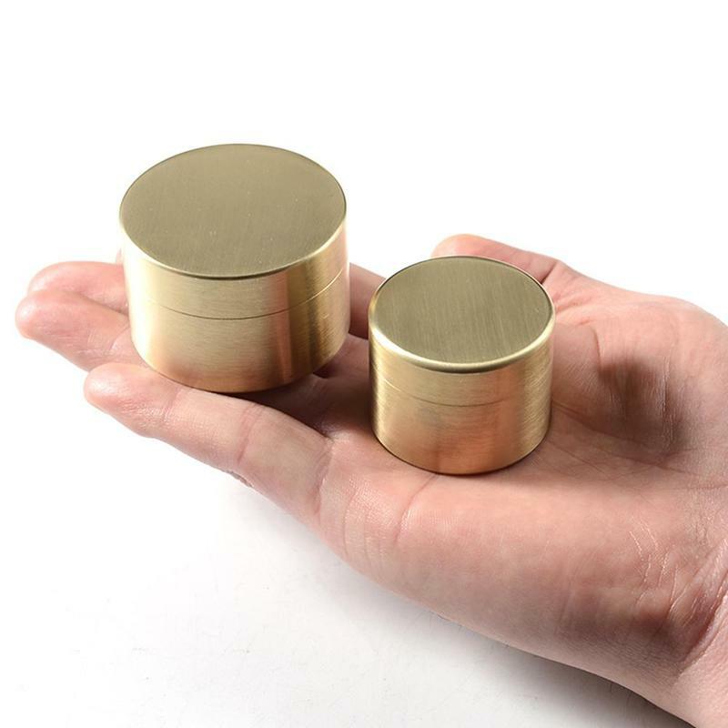 Brass Round Item Container Can Waterproof Circle Metal Storage Tool Box NEW S-XL