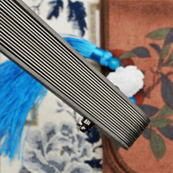 12” Titanium Alloy Folding Fan Martial Arts Portable Kung Fu Tai Ji