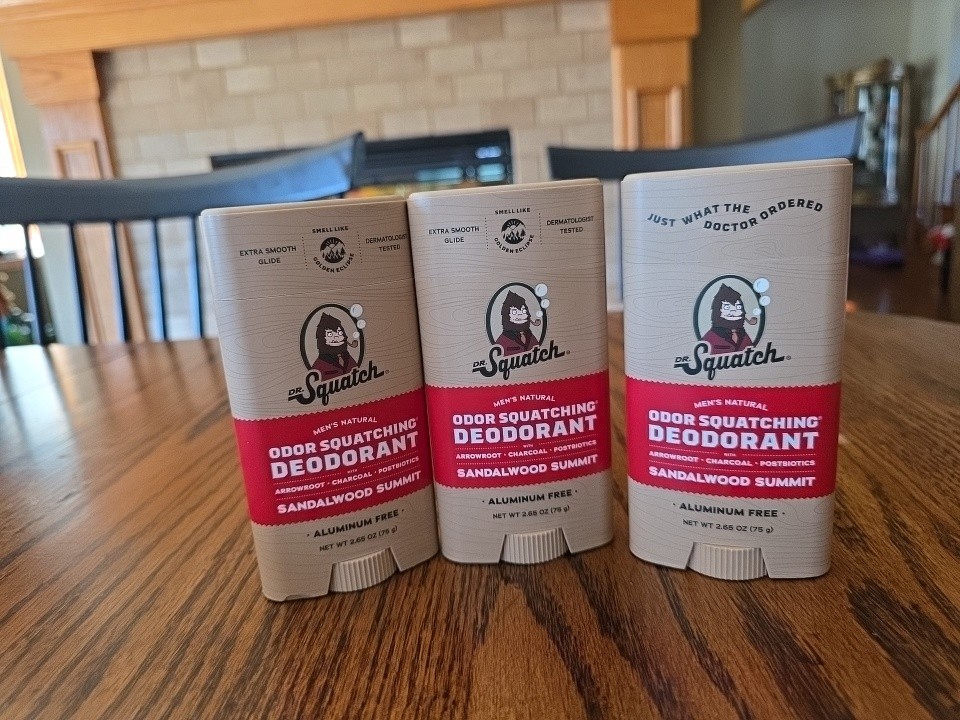Dr. Squatch Sandalwood Summit Deodorant 3 Pack Aluminum Free 2.65 oz