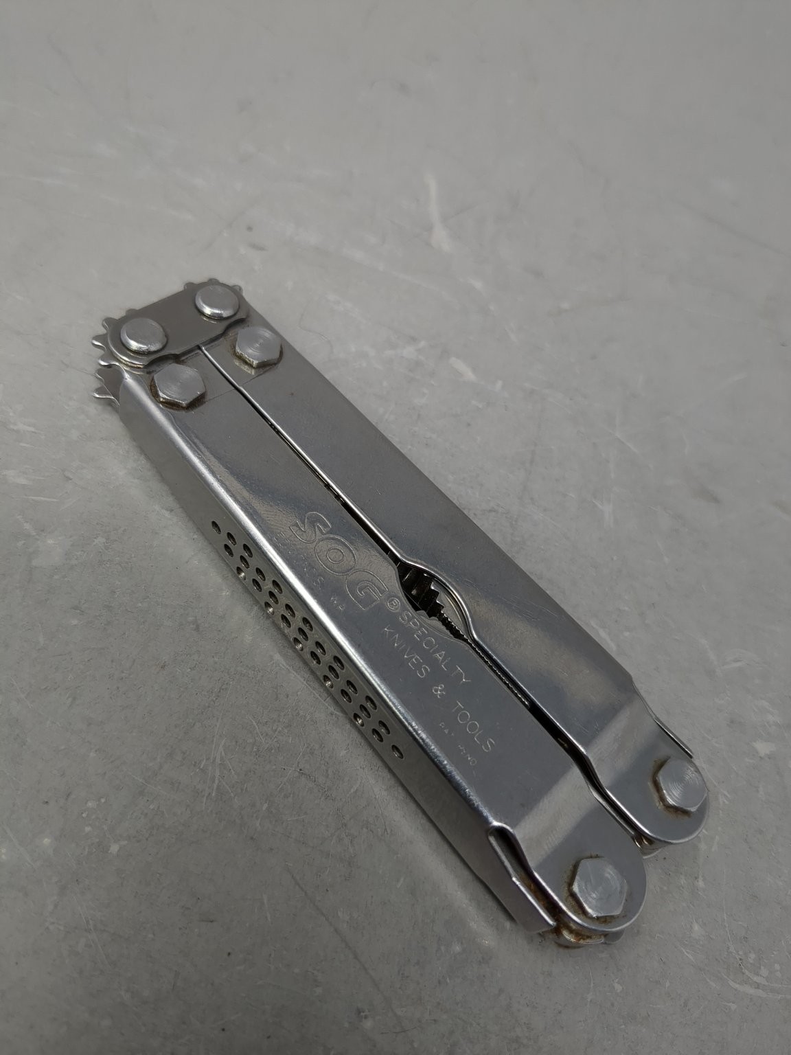 Vintage SOG Specialty Knives Multi-Tool Stainless Steel Pliers Patent Ped